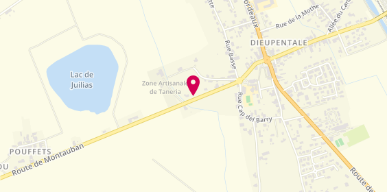 Plan de BH Plomberie Chauffage, 8 Route de Verdun, 82600 Dieupentale