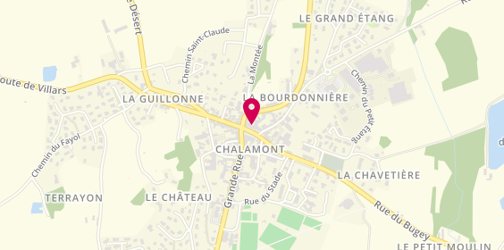Plan de Ain Gaz Fioul Services, 80 place du Marché, 01320 Chalamont