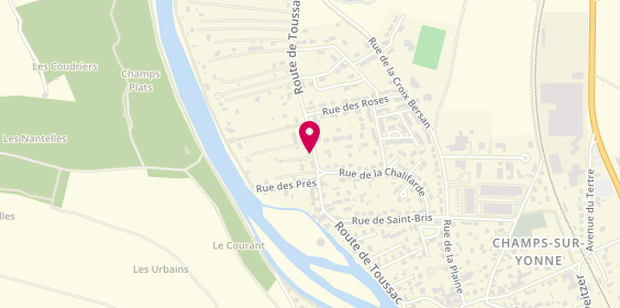 Plan de J.H.B, 23 Route de Toussac, 89290 Champs-sur-Yonne