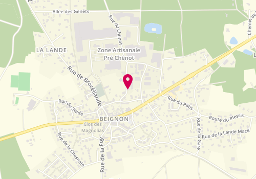 Plan de Jourdan Electricité-Plomberie-Chauf, Zone Artisanale du Chênot
10 Rue du Rocher Glissant, 56380 Beignon