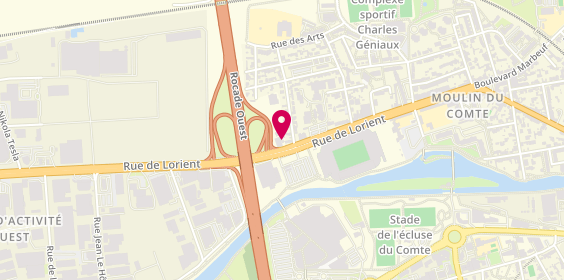 Plan de Jlc Plomberie Chauffage, 156 Rue Lorient, 35000 Rennes
