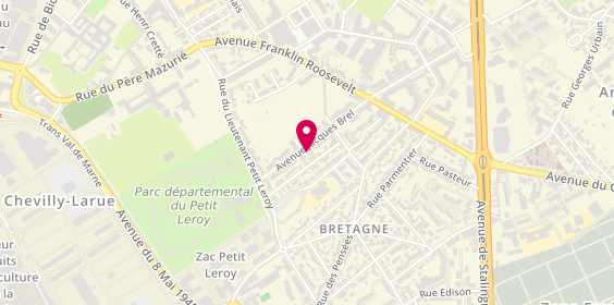 Plan de A D Plomberie, 36 avenue Jacques Brel, 94550 Chevilly-Larue