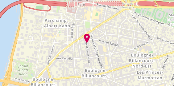 Plan de GUEGUEN André Artisan, 13 Rue Aguesseau, 92100 Boulogne-Billancourt