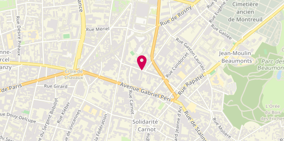Plan de Ets Gafsou serrurerie plomberie, 36 Rue Moliere, 93100 Montreuil