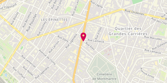 Plan de Jean Simoes, 60 avenue de Saint-Ouen, 75018 Paris