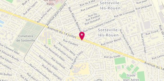 Plan de Flash Plomberie, 62 14 Juillet, 76300 Sotteville-lès-Rouen