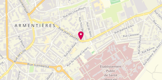 Plan de Bellini Plomberie, 89 Rue Jean Jaurès, 59280 Armentières